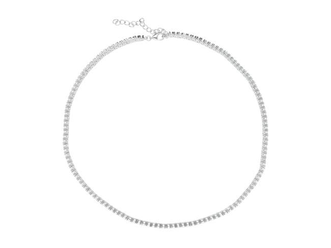 Necklace RIVIERE  in silver de Marina Garcia Joyas en plata Necklace in rhodium plated 925 sterling silver and white cubic zirconia. (length: 32+5 cm.)