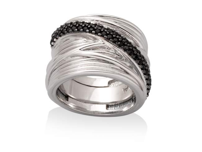 Ring FILLS Schwarz in silber de Marina Garcia Joyas en plata Ring in Silber (925) rhodiniert und Synthetischen Spinell schwarz.  