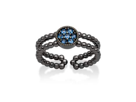 Ring IRIS Blue in black silver