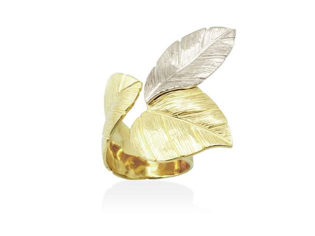 Ring GIO  in golden silver de Marina Garcia Joyas en plata Ring in 18kt yellow gold and rhodium plated 925 sterling silver.  