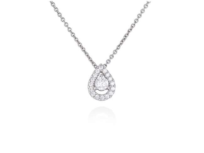Necklace   in 18kt. Gold and diamonds de Marina Garcia Joyas en plata Necklace in rodhium plated 18kt white gold with 17 diamonds carat total weight 0.17 (Color: Top Wesselton (G) Clarity: SI). (Length of necklace: 40+2 cm. Size of pendant: 0,8 cm.)