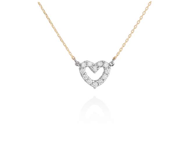Necklace in 18kt. Gold and diamonds de Marina Garcia Joyas en plata Necklace in yellow and white 18kt gold with 12 diamonds carat total weight 0.10(Color: Top Wesselton (G) Clarity: SI). (length: 40-42 cm.)