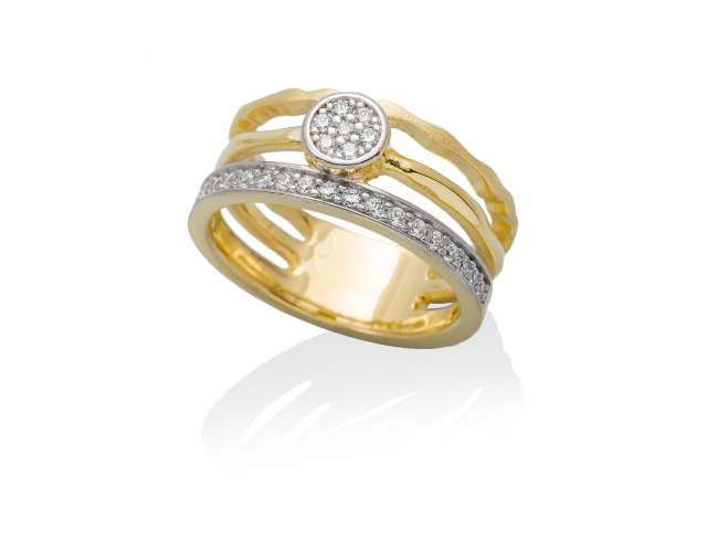 Ring SIDNEY White in golden silver de Marina Garcia Joyas en plata Ring in 18kt yellow gold plated 925 sterling silver with white cubic zirconia.  