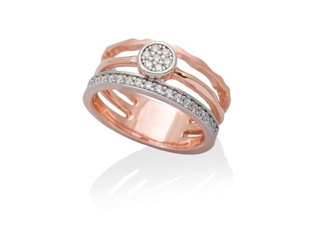 Ring SIDNEY White in black silver de Marina Garcia Joyas en plata Ring in 18kt rose gold plated 925 sterling silver with white cubic zirconia.  