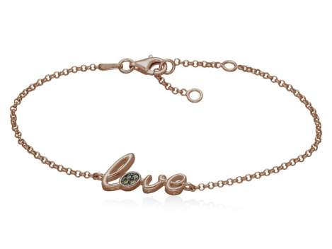 Bracelet LOVE in rose Silver