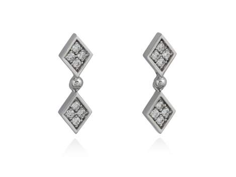 Earrings IRIS White in silver