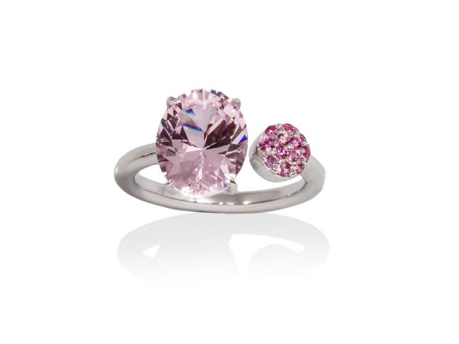 Ring PARADISE Rosa in silber de Marina Garcia Joyas en plata Ring in Silber (925) rhodiniert, Synthetischen Saphir rosa und Synthetische Stein Wasser rosa.  