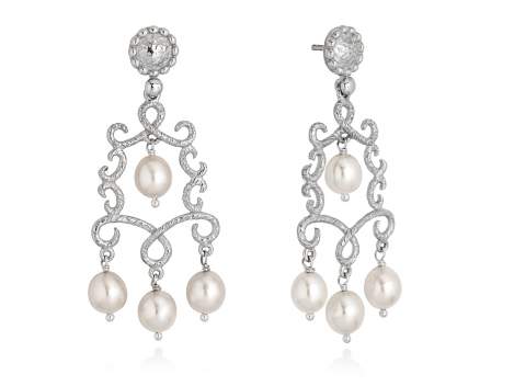Earrings BELLA pearl in silver