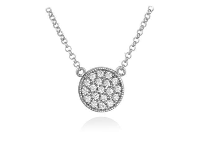 Necklace JOUR White in silver de Marina Garcia Joyas en plata Necklace in rhodium plated 925 sterling silver and white cubic zirconia. (length: 40+5 cm.)