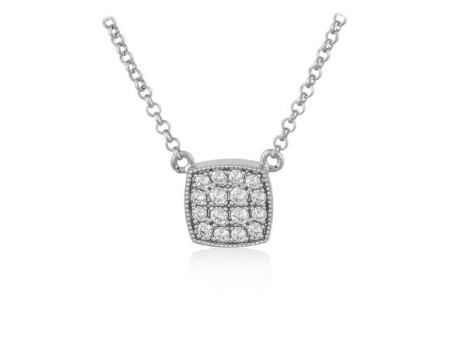 Necklace JOUR ANTIC White in silver de Marina Garcia Joyas en plata Necklace in rhodium plated 925 sterling silver and white cubic zirconia. (length: 40+5 cm.)
