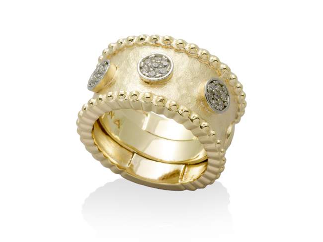 Ring SIDNEY White in golden silver de Marina Garcia Joyas en plata Ring in 18kt yellow gold plated 925 sterling silver with white cubic zirconia.  