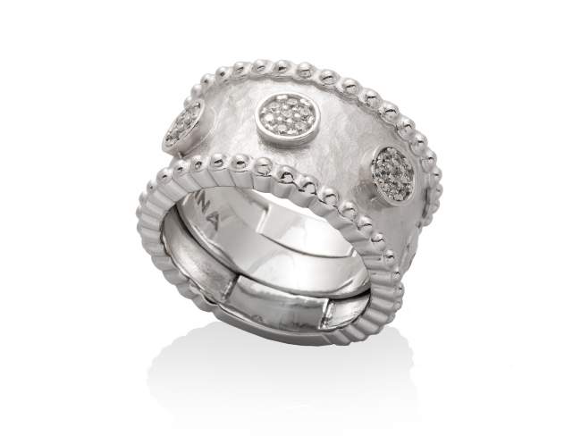 Ring SIDNEY White in silver de Marina Garcia Joyas en plata Ring in rhodium plated 925 sterling silver with white cubic zirconia.  