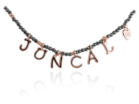Necklace NAME Grey in rose silver