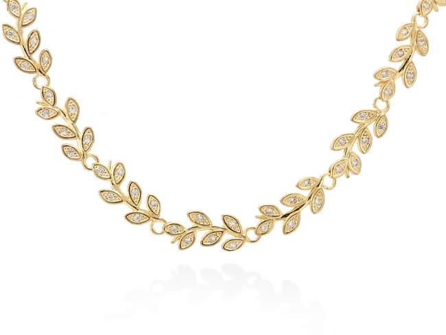 Necklace HIEDRA  in golden silver de Marina Garcia Joyas en plata Necklace in 18kt yellow gold plated 925 sterling silver with white cubic zirconia. (length: 29+7 cm.)
