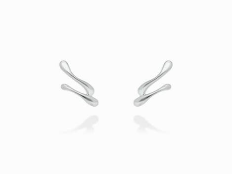 Climber Earring Flow doble  in silver