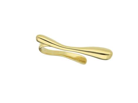 Clip Earring Flow  in golden silver
