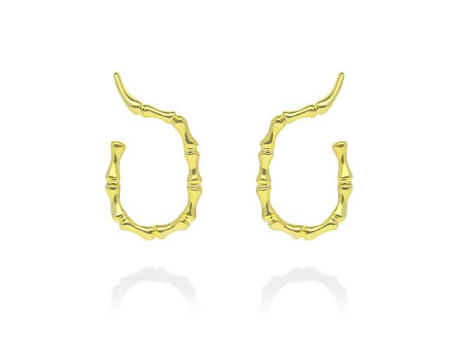 Hoop Earring Flow trepador  in golden silver de Marina Garcia Joyas en plata Climber Earrings in 18kt yellow gold plated 925 sterling silver. (size: 3 x 2 cm.)