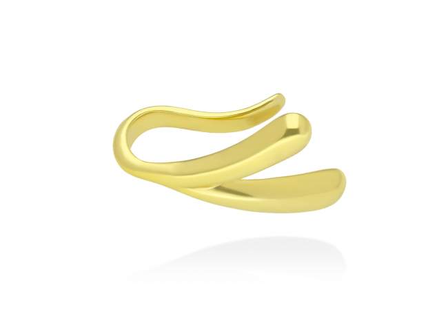 Pendiente clip Flow doble  en plata dorada de Marina Garcia Joyas en plata Pendiente clip plata de primera ley (925) chapada en oro amarillo de 18kt. (tamaño:  2,5 x 2 cm.)