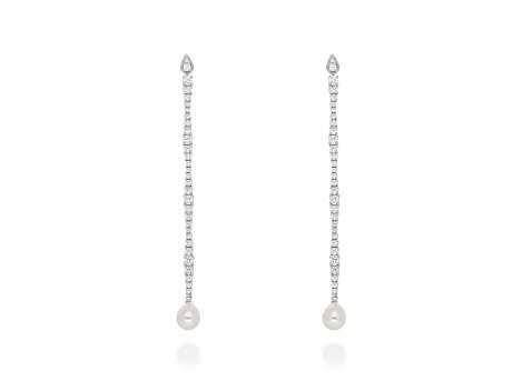 Earrings Riviere lágrima y perla  in silver