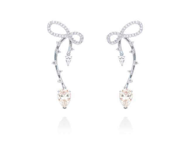 Earrings Audrey  in silver de Marina Garcia Joyas en plata Earrings in rhodium plated 925 sterling silver with white cubic zirconia and synthetic stone in 