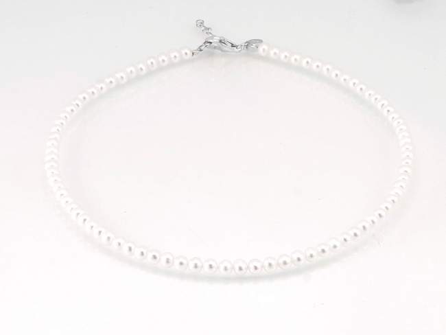 Collar PERLE  en plata de Marina Garcia Joyas en plata Collar de plata de primera ley (925) con baño de rodio y perlas cultivadas. (largo: 34+2 cm.)