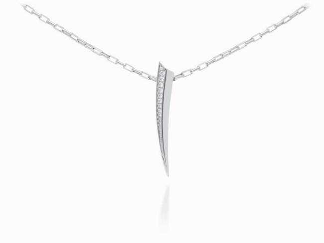 Pendant Link  in silver de Marina Garcia Joyas en plata Pendant in rhodium plated 925 sterling silver and white cubic zirconia. (size: 4,8 cm.)  (Chain is not included)