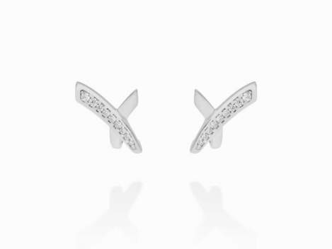 Earrings Link cruzado  in silver