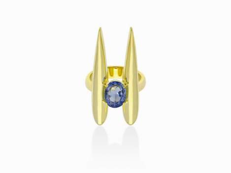 Ring Galaxy doble blue in golden silver