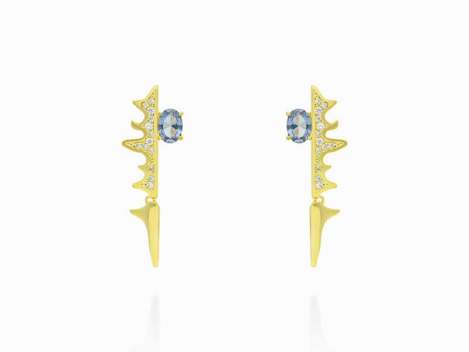 Earrings Galaxy piedras blue in golden silver