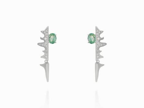 Earrings Galaxy piedras green in silver