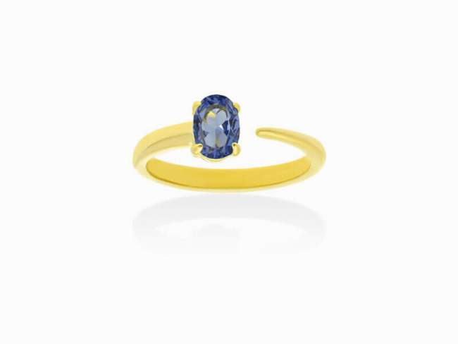 Ring Galaxy pincho blau in silber vergoldet de Marina Garcia Joyas en plata Ring in Silber (925) vergoldet in 18 Karat Gelbgold mit Synthetischenn in 