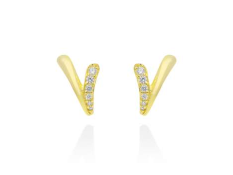 Earrings Flow mini piedras  in golden silver