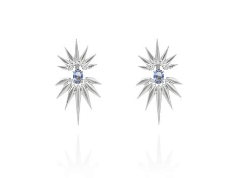 Earrings Galaxy doble blue in silver