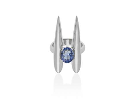 Ring Galaxy doble blue in silver