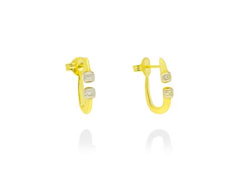 Earrings Link  in golden silver