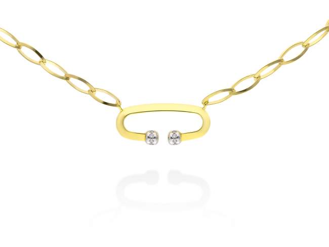 Necklace Link  in golden silver de Marina Garcia Joyas en plata Necklace in 18kt yellow gold plated 925 sterling silver and white cubic zirconia. (Length of necklace: XX cm. Size of pendant: 3,2 x 1,5 cm.)
