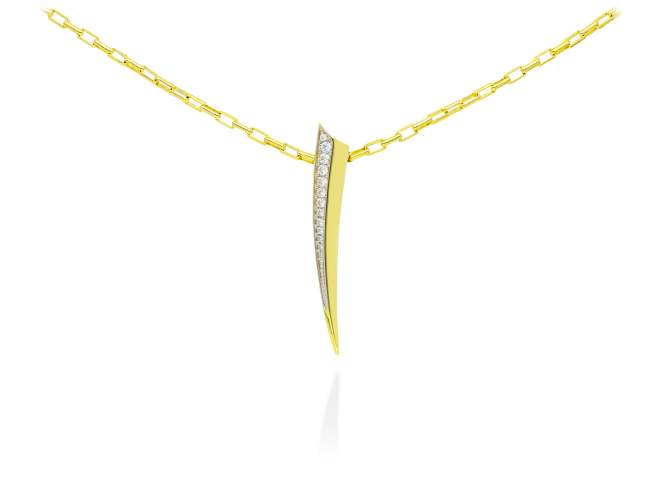 Pendant Link  in golden silver de Marina Garcia Joyas en plata Pendant in 18kt yellow gold plated 925 sterling silver and white cubic zirconia. (size: 4,8 cm.)  (Chain is not included)