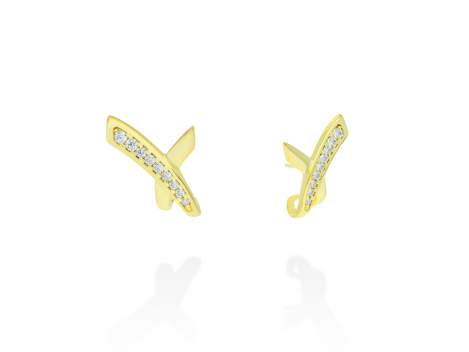 Earrings Link cruzado  in golden silver