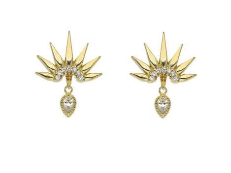 Earrings Galaxy piedras  in golden silver