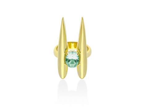 Ring Galaxy doble green in golden silver