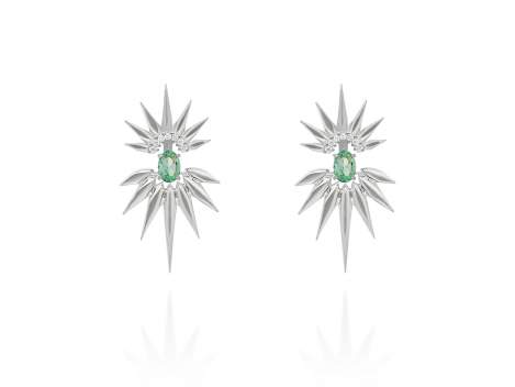 Earrings Galaxy doble green in silver
