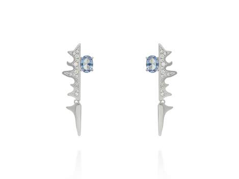 Earrings Galaxy piedras blue in silver