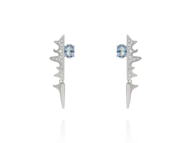 Earrings Galaxy piedras blue in silver de Marina Garcia Joyas en plata Earrings in rhodium plated 925 sterling silver with synthetic stone in 