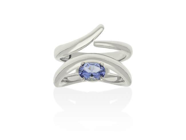 Ring Galaxy curvo blau in silber de Marina Garcia Joyas en plata Ring in Silber (925) rhodiniert mit Synthetischenn in 