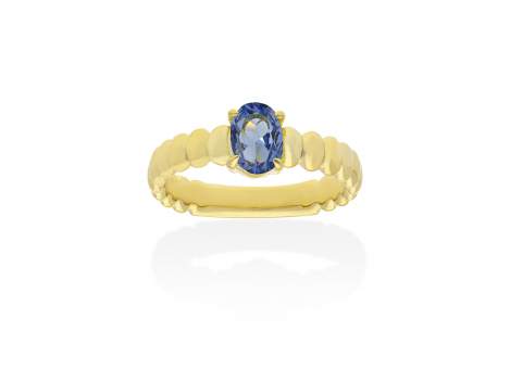 Ring Galaxy blue in golden silver