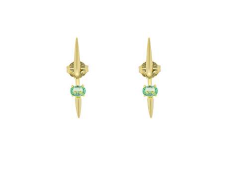 Earrings Galaxy pincho green in golden silver