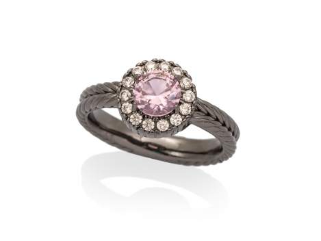 Ring MAUI Pink in black silver