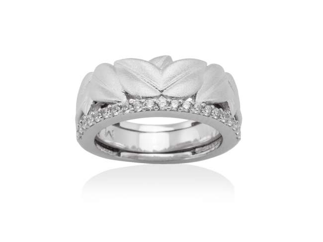 Ring LEAVES White in silver de Marina Garcia Joyas en plata Ring in rhodium plated 925 sterling silver and white cubic zirconia.  