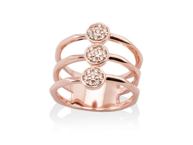 Ring LEAVES White in rose silver de Marina Garcia Joyas en plata Ring in 18kt rose gold plated 925 sterling silver and white cubic zirconia.  