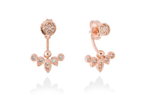 Earrings LEAVES White in rose silver